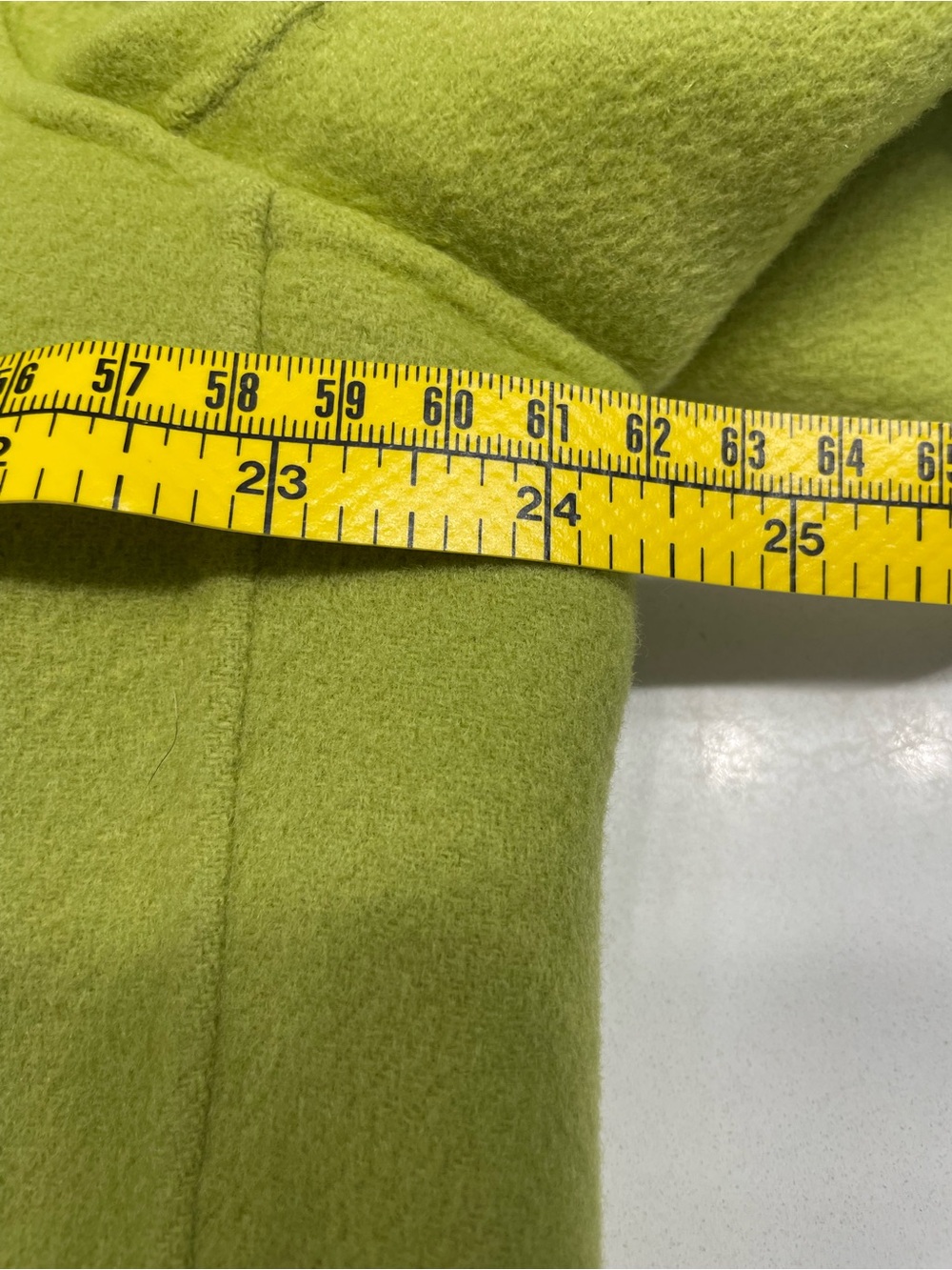 Talbots Vintage 100% Wool Chartreuse Green Open-Front Coat Jacket Size 16 - Picture 9 of 10